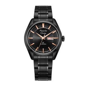 Alexandre Christie AC 8672 Black Rosegold Man MEBIPBARG